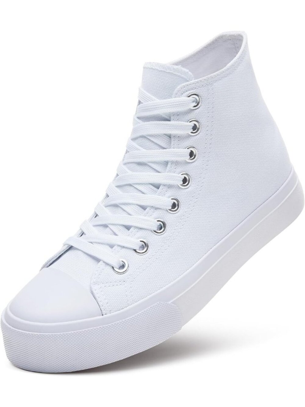 Stylish High Top Canvas Sneakers for Women | Lace-Up Casual Tennis Walking Shoes